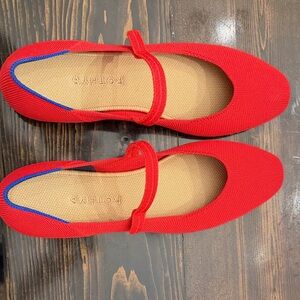 Rothy's Vibrant Red Mary Jane Flats